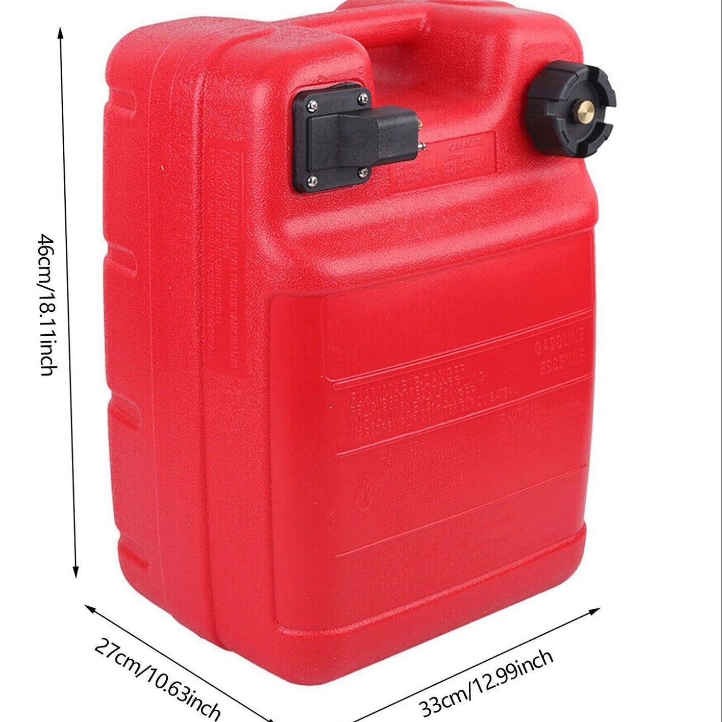 Portable Boat Fuel Tank, 6 Gal / 24L — Marine Outboard Fuel Tank with Hose & Connectors
